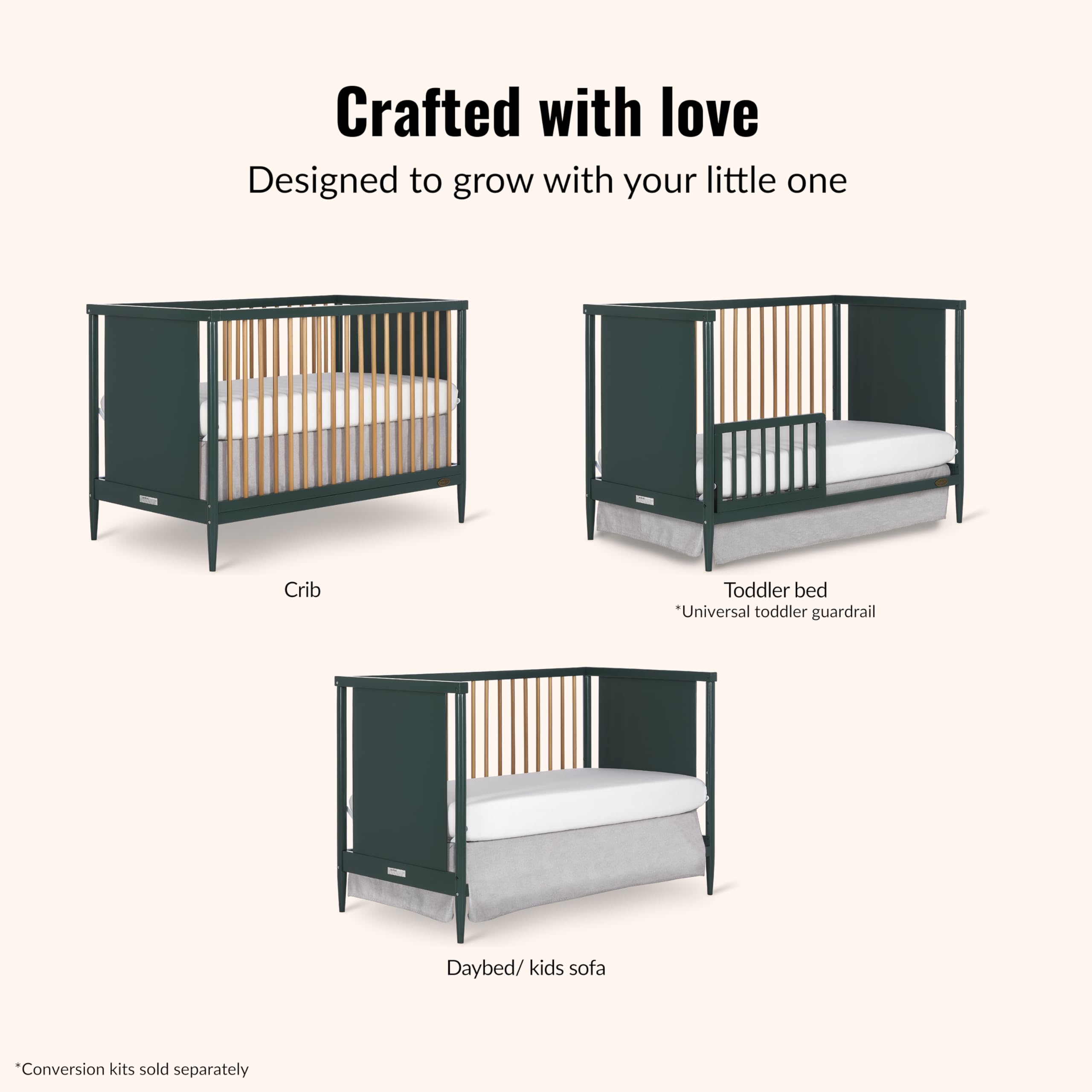 Amazon.com: Dream On Me Clover 4-in-1 Modern Island Crib with
